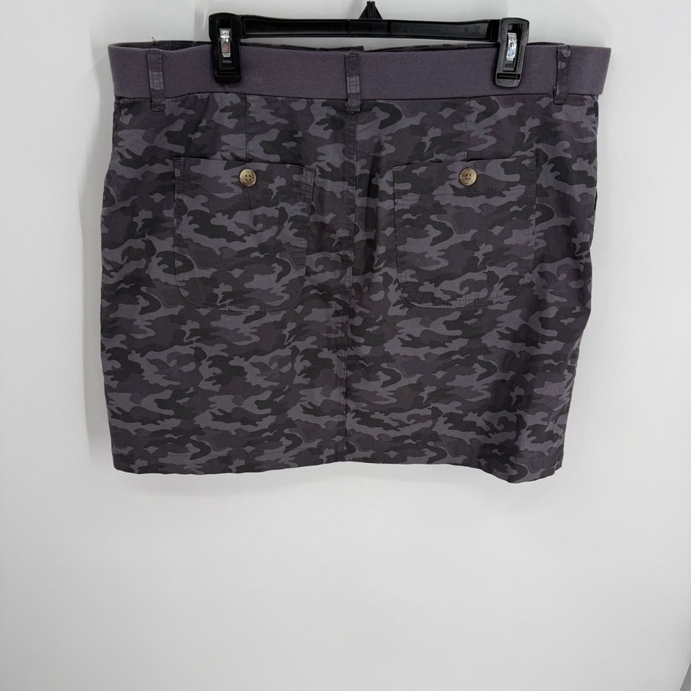 Lee Womens Skort Size 18 Mid Rise Zip NWT Gray Camouflage Cotton Camo Shorts - Picture 7 of 10